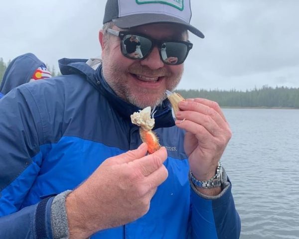 man eating crab