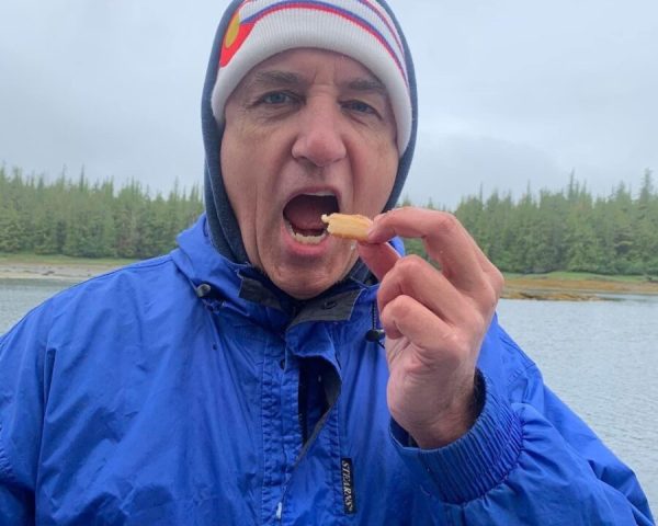 man eating crab